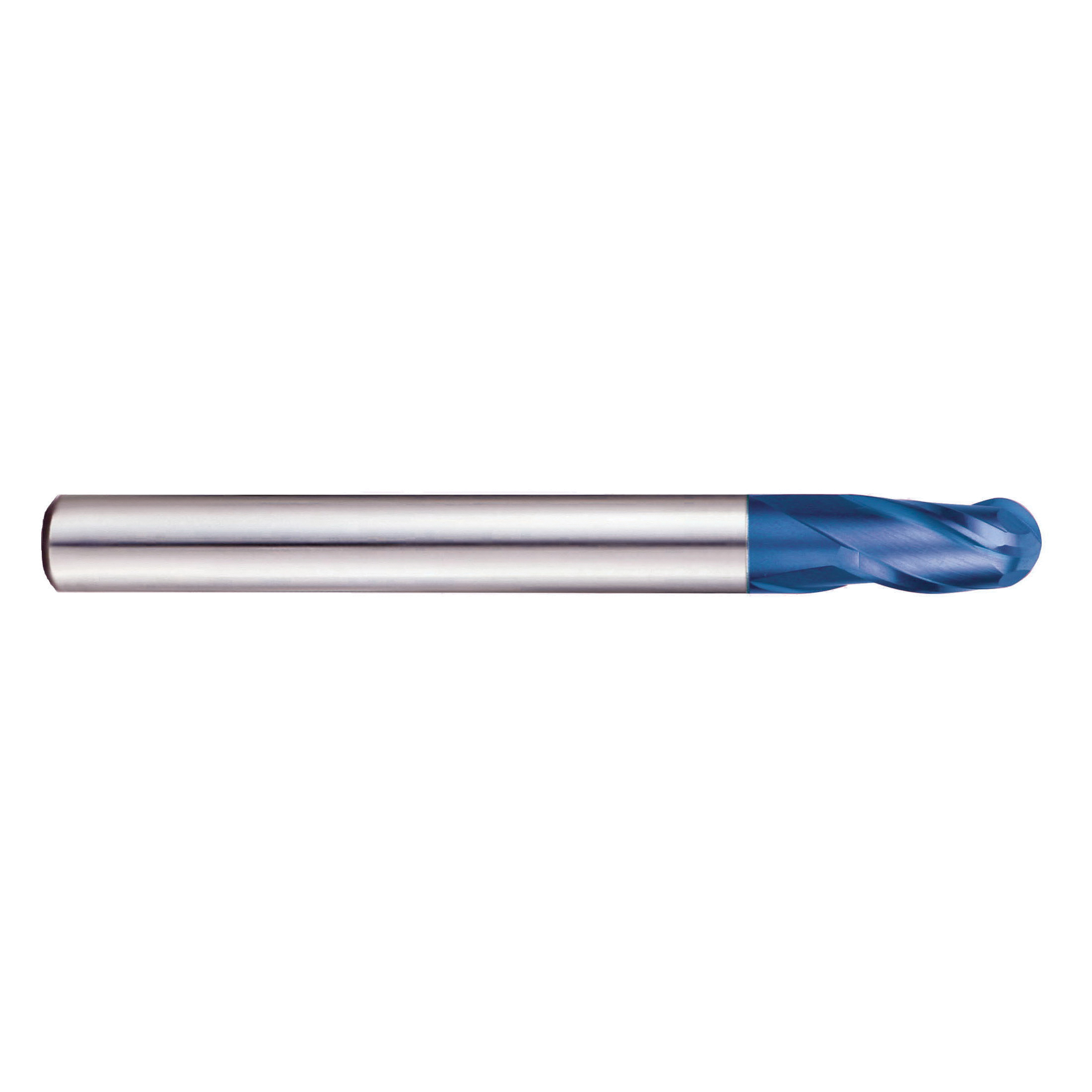 YG-1 G8A59050 G8A59 X5070 Ball Nose Center Cut Metric End Mill, 5 mm Dia Cutter, 10 mm Length of Cut, 3 Flutes, 6 mm Dia Shank, 80 mm OAL, Blue