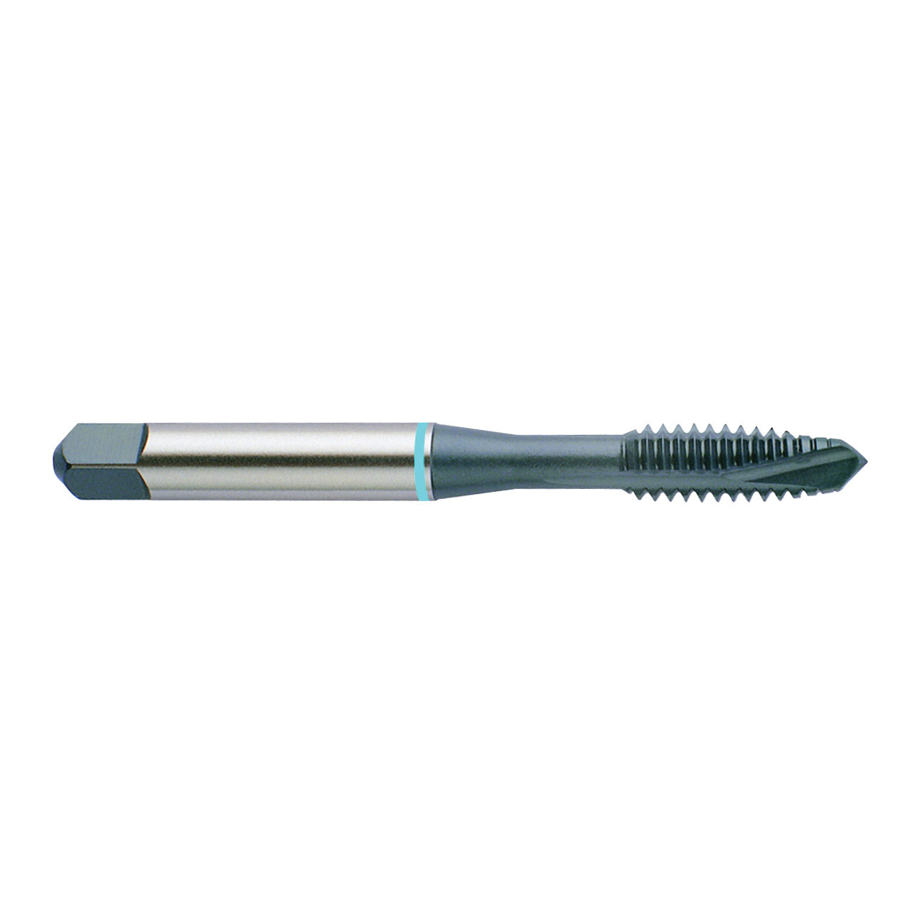 YG-1 M9463 Blue Ring High Performance Spiral Point Tap With Through Hole, Right Hand Cutting, 5/16-24 Thread, H3 Thread Limit, Plug Chamfer, 3 Flutes, Oxide Treated, Super HSS