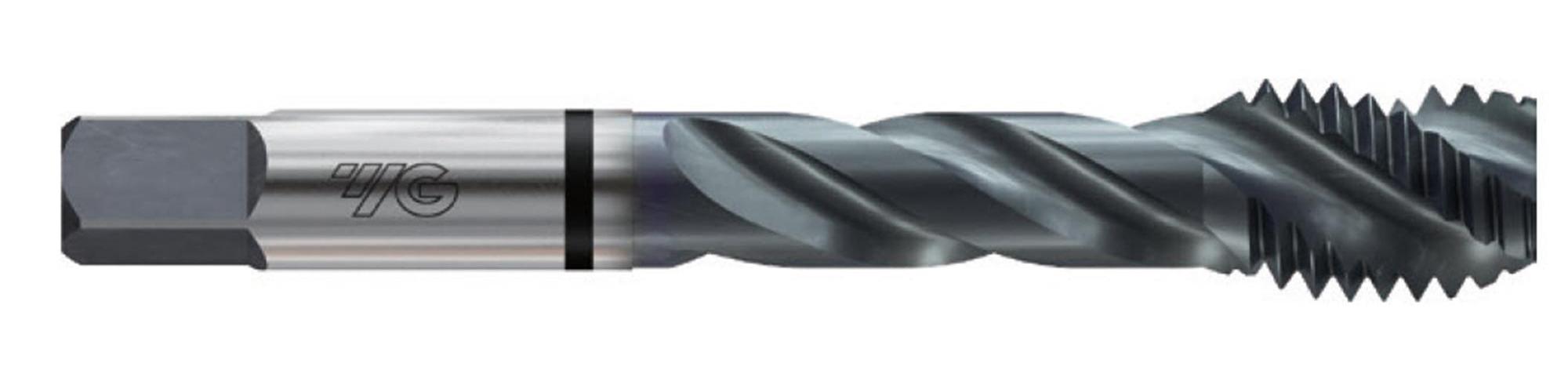 YG-1 T5707C T5-C Combo Multi-Purpose Single End Spiral Flute Tap, Right Hand Cutting, M20x2.5 Thread, D7 Thread Limit, Semi-Bottoming Chamfer, Right Hand Flute Direction, 4 Flutes, TiCN Coated, HSS-EX
